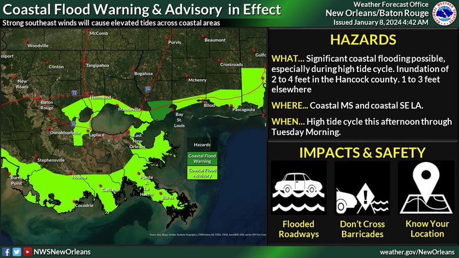 Coastal flood advisory